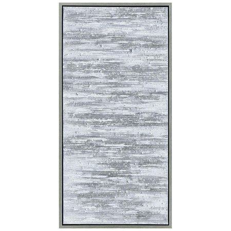 SOLID STORAGE SUPPLIES Silver Frequency Textured Metallic Hand Painted Wall Art SO2573501